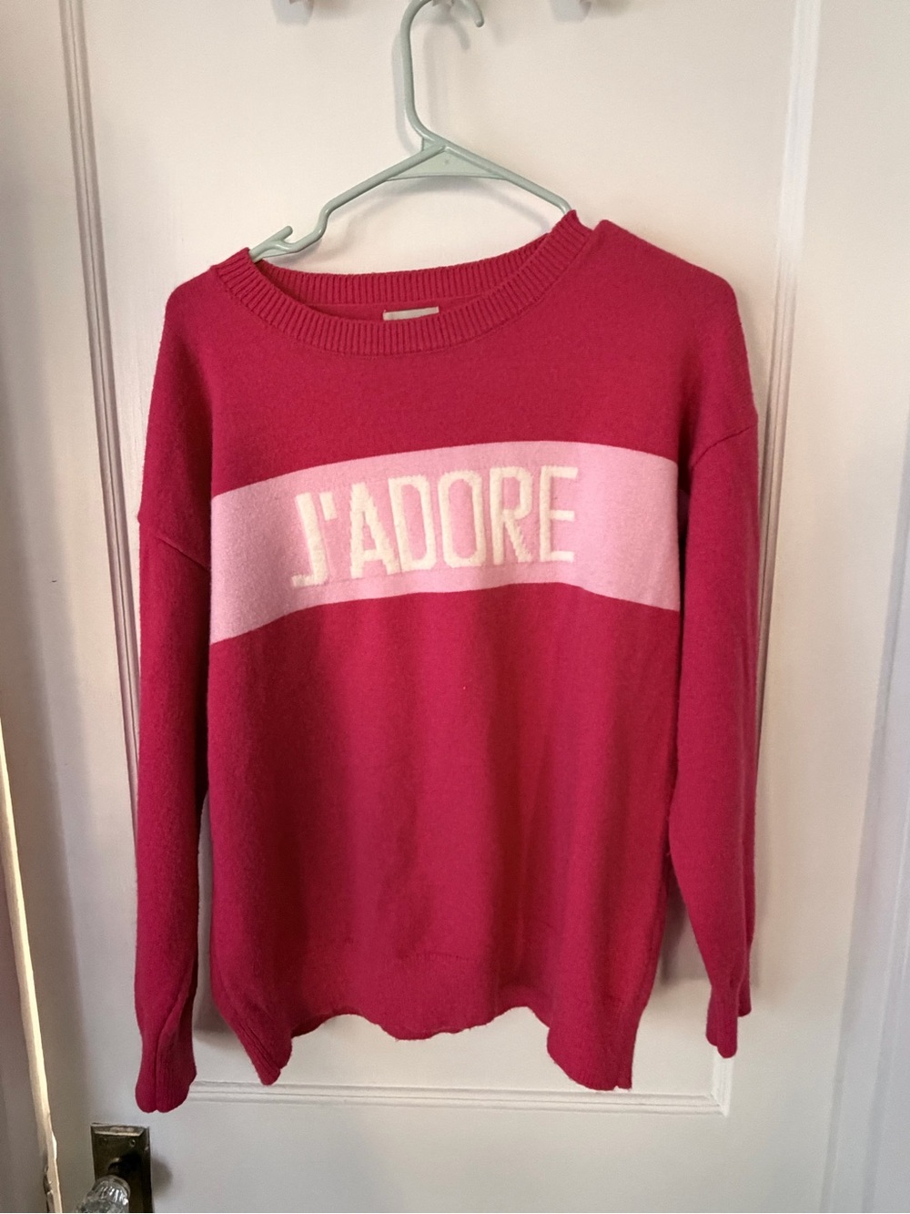 Maeve Pink & Light Pink J'ADORE Crewneck Sweater